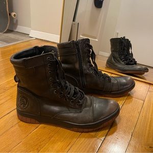 Black Leather Diesel Boots